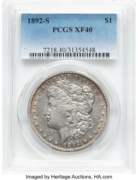 image for: 1892-S $1  PCGS XF40
