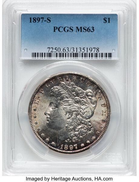 image for: 1897-S $1  PCGS MS63