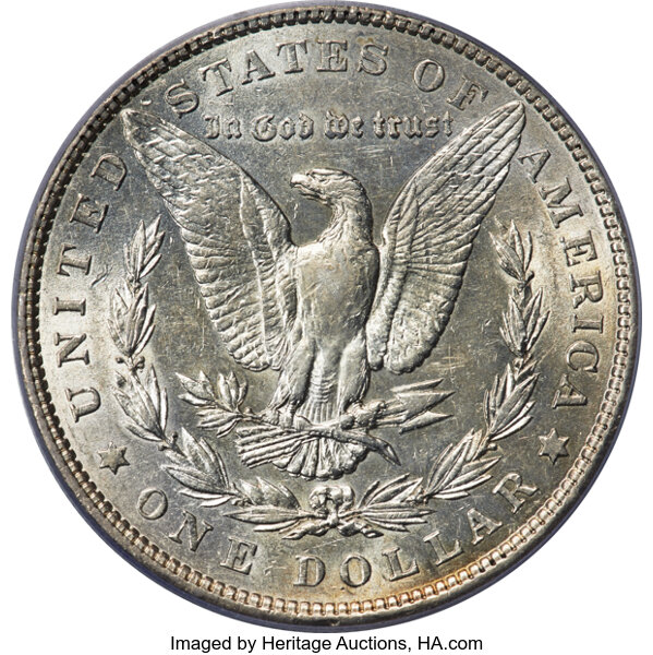 image for: 1901 $1 Doubled Die Reverse, VAM-3, AU55 PCGS. CAC. A Top 100 and WOW! Variety. The 'Shifted Eagle' variety shows the eagle...