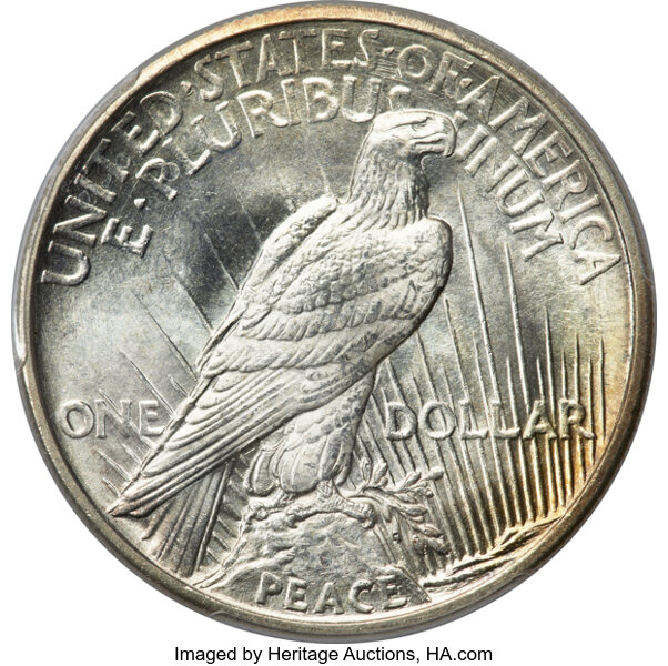 image for: 1921 Peace, High Relief $1  PCGS MS66