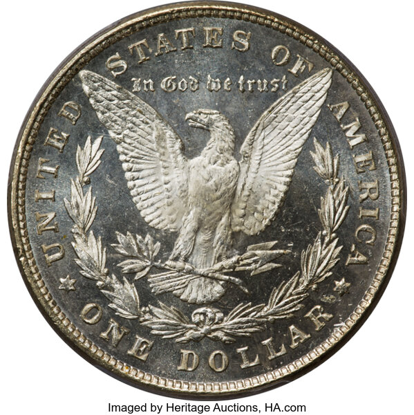 image for: 1878 8TF $1 Broken R & B, VAM-21, MS65 Prooflike PCGS. CAC. The bases of the R and B in PLURIBUS appear broken from doublin...