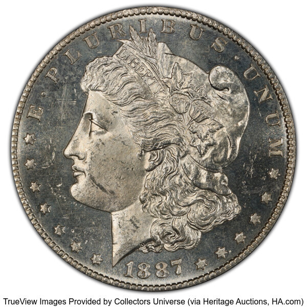 image for: 1887-S/S $1 VAM-2 MS64 Deep Mirror Prooflike PCGS. A Top 100 Variety. The S mintmark is repunched with the original showing...