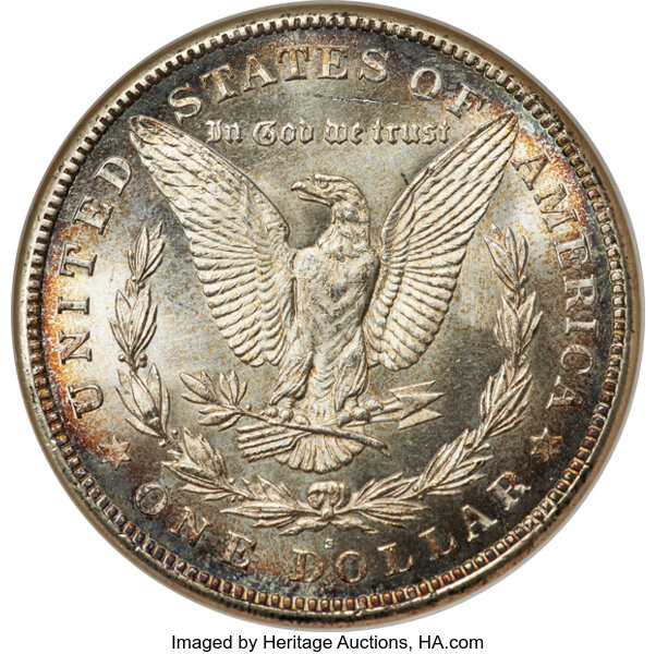 image for: 1921-S $1 MS64 Prooflike NGC. Prooflike examples of the 1921-S Morgan dollar are rarely seen. NGC reports only 19 such coin...