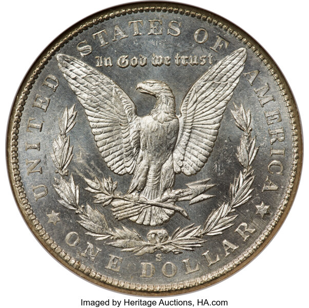 image for: 1902-S $1 MS65 Prooflike NGC. NGC reports a few dozen Prooflike examples of the 1902-S Morgan dollar, mostly in MS61 to MS6...