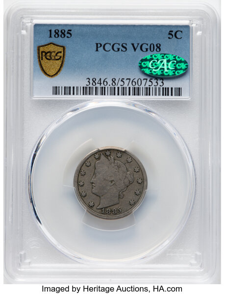 1885 5c VG8 thumbnail 2