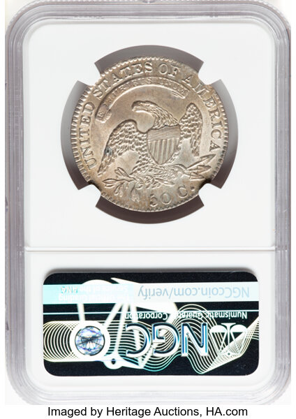 image for: 1832 50C Small Letters, O-104, R.4, MS62 NGC. NGC Census: (3/0).  Mintage 4,797,000. ...