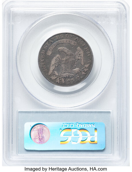 image for: 1821 25C B-2, High R.4, Fine 15 PCGS. CAC. CAC Population: (5/61). Mintage 216,851....
