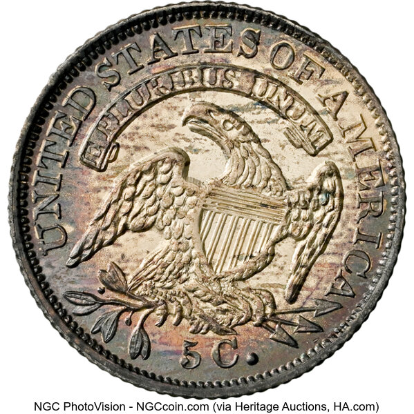 image for: 1835 H10C Small Date, Small 5C, V-7, LM-10, R.1, MS64 NGC.  Mintage 2,760,000....