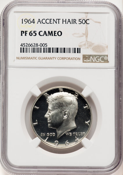 image for: 1964 50C Accented Hair, FS-401, PR65 Cameo NGC....