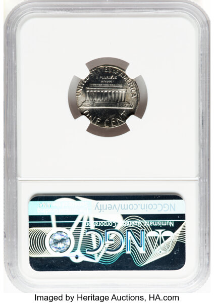 image for: 1976 1C Lincoln Cent -- Struck on a Dime Blank -- MS65 NGC. 2.4 grams....
