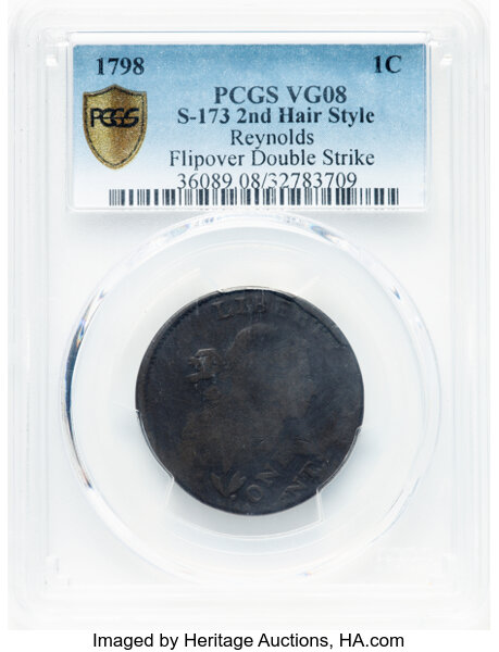 image for: 1798 2nd Hair Style, S-173  1c PCGS VG8 BN