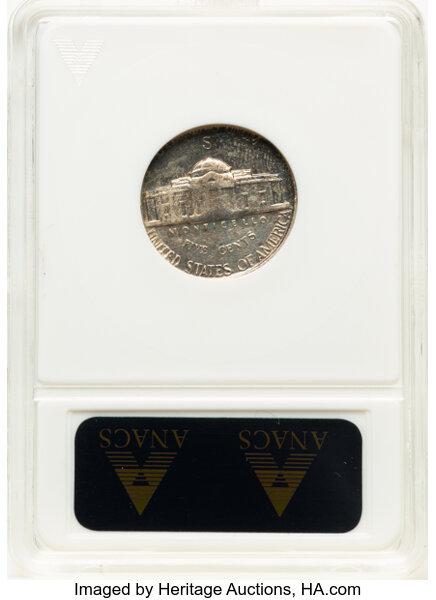 image for: 1942-S Silver 5c ANACS AU55