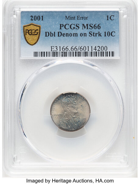 image for: 2001 1c PCGS MS66 RD