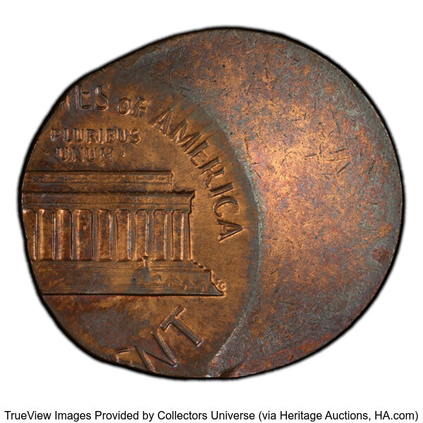 image for: 1964 1C Lincoln Cent --Struck 50% off-Center -- MS63 Red and Brown PCGS. PCGS Population: (87/204 and 0/2+).  Minta...