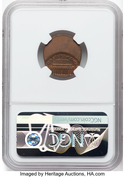 image for: 1971-D 1C Lincoln Cent -- Struck 50% Off Center -- MS63 Red and Brown NGC. NGC Census: (6/31)....