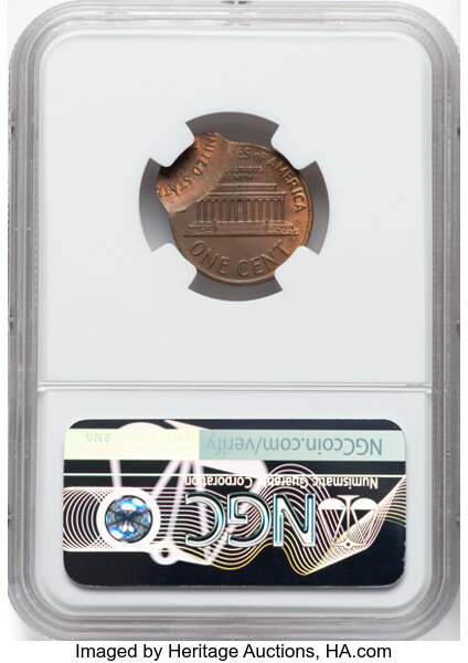 image for: 1971-D 1C Lincoln Cent  -- Double Struck 2nd Struck Off Center -- MS64 Red and Brown NGC. NGC Census: (14/17)....