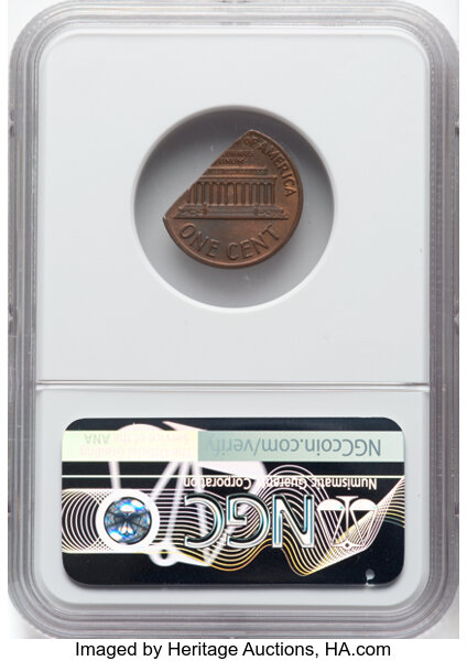 image for: 1971-D 1C Lincoln Cent -- 30% Straight Clip -- MS62 Brown NGC. 2.15 grams....