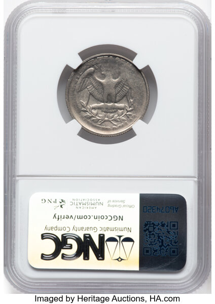 image for: 1979 25C Washington Quarter -- Struck Thru Obverse and Reverse -- NGC....
