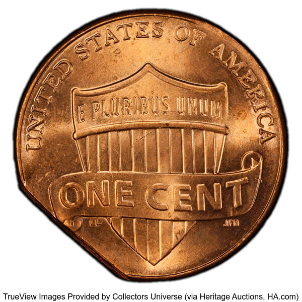 image for: 2021 1C Lincoln Cent Shield -- 5% Straight Clip -- MS64 Red PCGS. PCGS Population: (13/334 and 2/3+)....