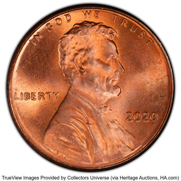 image for: 2020 1C Lincoln Cent Shield -- Retained Cud Reverse -- MS66 Red PCGS....