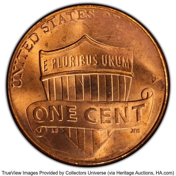 image for: 2021-D 1C Lincoln Cent Shield -- Retained Cud -- MS64 Red PCGS. PCGS Population: (18/471 and 0/4+)....