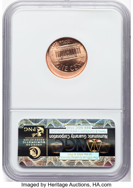 image for: 2007-D 1C Lincoln Cent Shield -- Struck 15% Off-Center -- MS66 Red NGC....
