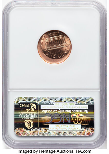 image for: 2007-D 1C Lincoln Cent Shield -- Struck 15% Off-Center -- MS66 Red NGC....