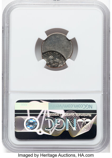 image for: 2000-P 10C Roosevelt Dime -- Struck 60% Off Center -- MS65 NGC. NGC Census: (2/16)....