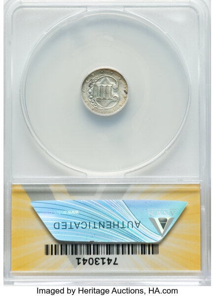 image for: 1852 3cS ANACS Deta AU58