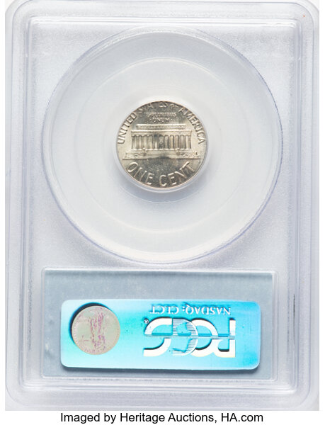 image for: 1959 1C Lincoln Cent -- Struck on a Silver Dime Planchet -- MS64 PCGS. The PCGS holder incorrectly asserts that the coin is...