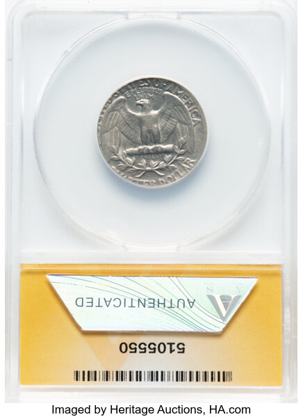 image for: 1954 25c ANACS AU50