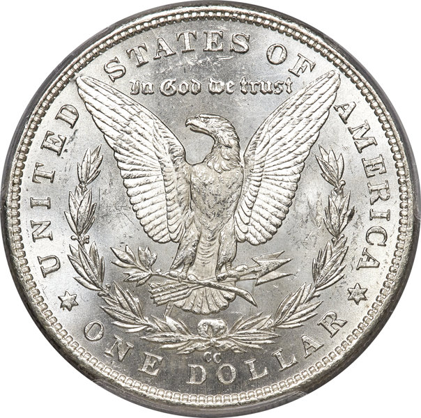 image for: 1890-CC $1 Tail Bar, VAM-4, MS63 PCGS. A Top 100 Variety. CDN: $3,000 Whsle. Bid for NGC/PCGS MS63....