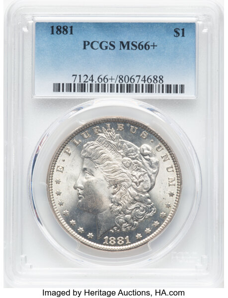 image for: 1881 $1  PCGS MS66+