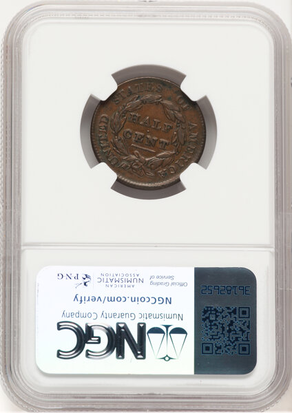image for: 1829 1/2 C C-1, B-1, R.1, VF35 NGC. NGC Census: (22/367).  Mintage 487,000....