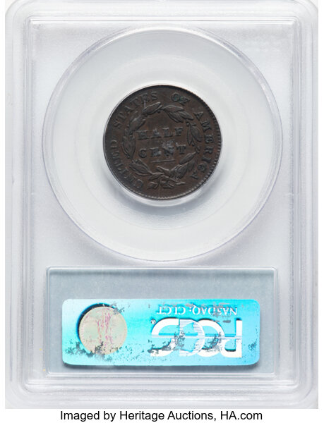 image for: 1828 1/2 C 12 Stars, B-3, C-2, R.1, XF40 PCGS. PCGS Population: (50/258).  Mintage 606,000....