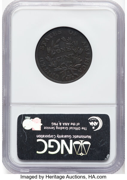 image for: 1803 1C 100/000, S-249, B-7, R.2, VF20 Brown NGC. Ex: Jules Reiver Collection. NGC Census: (0/0)....