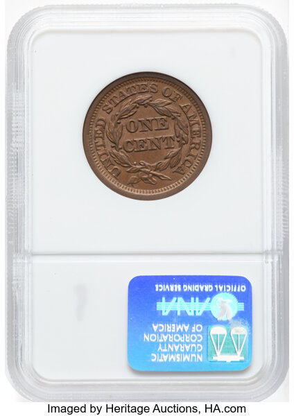 image for: 1854 N-3 1c NGC MS63 BN