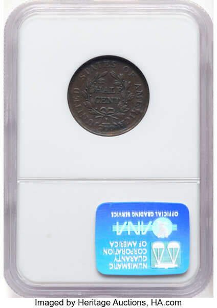 image for: 1804 1/2 C Crosslet 4, Stems, C-10, B-9, R.1, AU53 NGC....