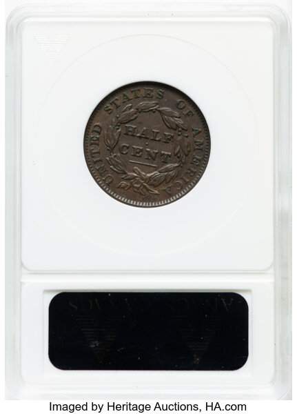 image for: 1835 1/2 C C-2, B-2, R.1 -- Cleaned -- ANACS Details. XF45.  Mintage 398,000....