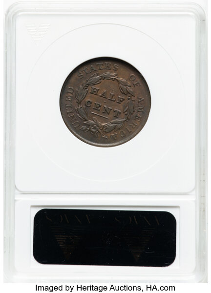 image for: 1829 1/2 C C-1, B-1, R.1 -- Cleaned -- ANACS Details. XF.  Mintage 487,000....