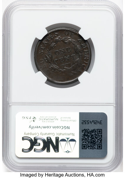 image for: 1813 1C S-293, B-1, R.2, XF40 NGC. Mintage 418,000....