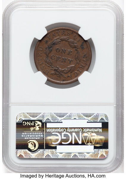 image for: 1837 Head of 1838 1c NGC VF25 BN