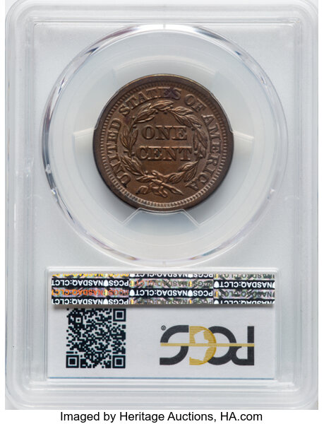 image for: 1853 1c PCGS MS63 BN CAC