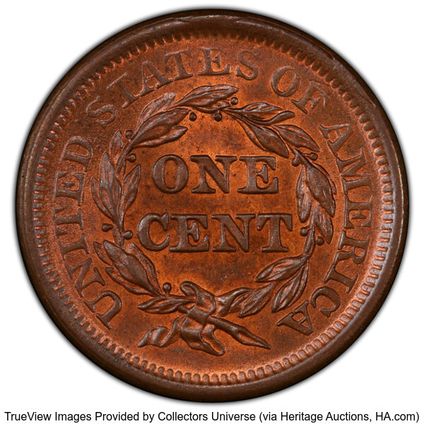 image for: 1850 N-21 1c PCGS MS64 RB