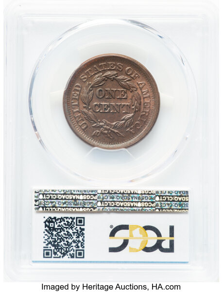 image for: 1851 N-15 1c PCGS MS64 BN CAC