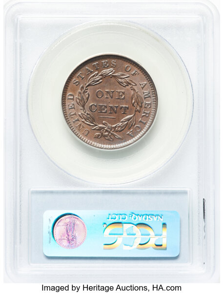 image for: 1838 N-1 1c PCGS MS63 BN CAC