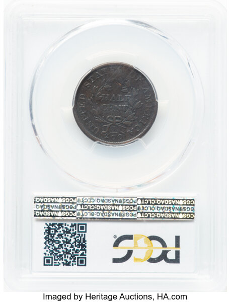 image for: 1804 Spiked Chin 1/2c PCGS F15 BN CAC