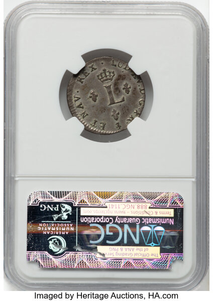image for: 1757-A French Colonies Sou Marque MS62 NGC. NGC Census: (2/1)....
