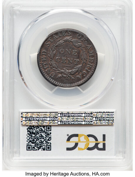 image for: 1814 1C Crosslet 4, S-294, B-1, R.1, XF40 PCGS. CAC. CAC Population: (3/24). Mintage 357,830....