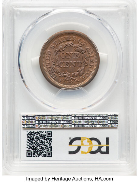 image for: 1853 N-18 1c PCGS MS64 BN